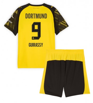 Borussia Dortmund Serhou Guirassy #9 Hemmakläder Barn 2025-26 Kortärmad (+ Korta byxor)